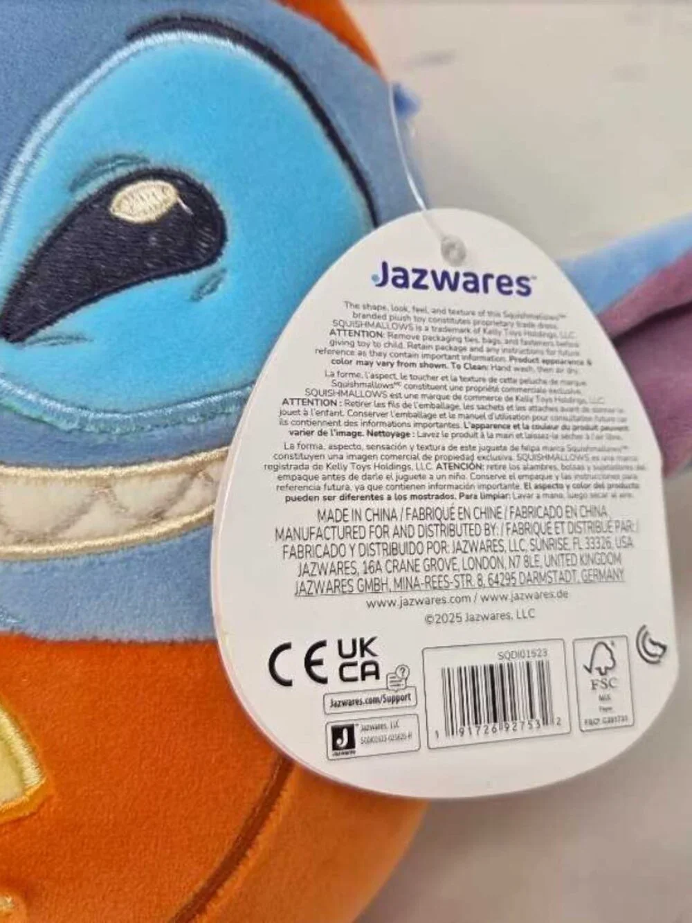 New Squishmallows x Disney Halloween pumpkin Stitch